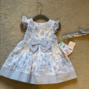 Floral Baby Dress with Headband NWT 18m